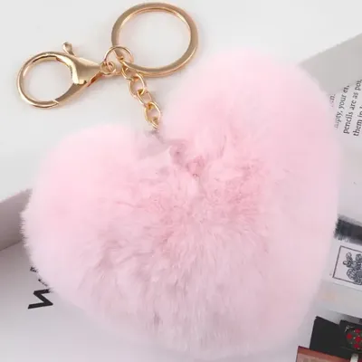 Immagine prodotto di Portachiavi Cuore Rosa Chiaro - Accessorio Elegante e Morbido KP41081