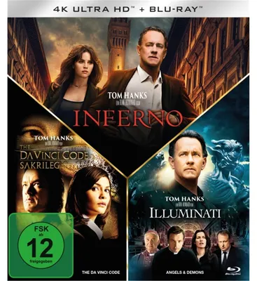 Zdjęcie produktu dla PLAION 1129733, Film, Blu-ray, Niemiecki, 689 min, Angels & Demons / Inferno / The Da Vinci Code, Thriller