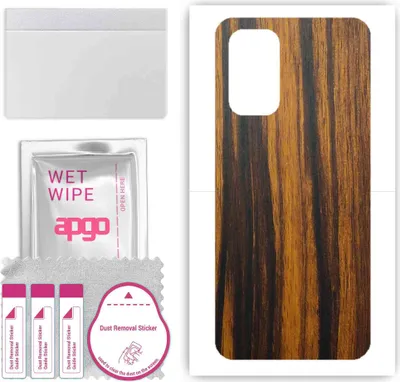 Produktbild von apgo Rückseite Schutzfolie, Skin, kompatibel mit Oppo A74 5G, Hinten Displayschutzfolie aus Vinylfolie, kratzfest, einfache Montage - Tigerwood