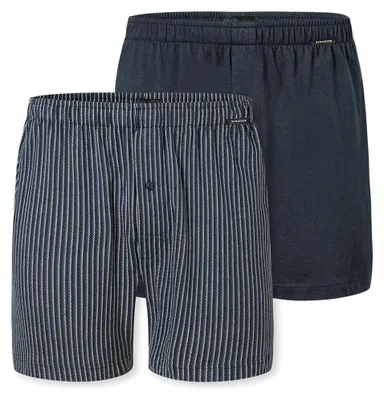 Produktbild von Schiesser Herren 2 Pack Boxershorts Baumwolle Multipack - Jerseyboxer