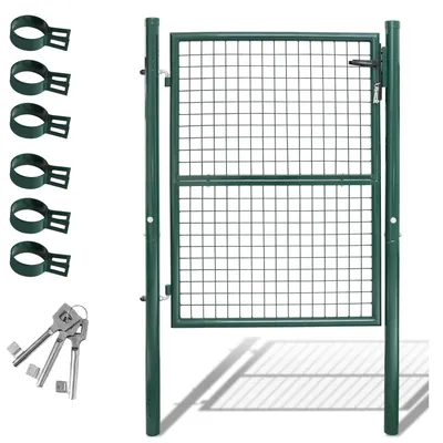 Obrázok produktu pre Vchod do záhrady - Dvere do záhrady - Brána do oplotenia - Plot - Vstupná brána - Pozinkovaná oceľ, zelená farba - 125x100 cm