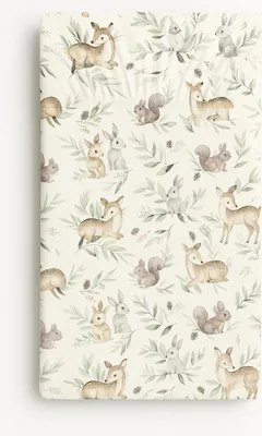 Immagine prodotto di Lenzuolo per lettino in cotone 120x60 cm - oliva di bosco