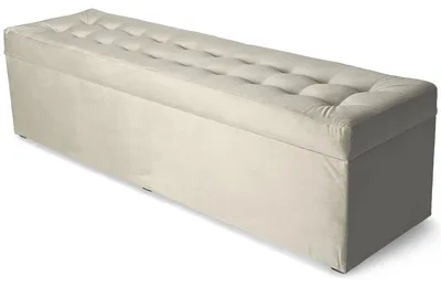 Produktbild von MG Design Polsterhocker Silber 45x160 cm - Stauraum 190L, bis 300 kg, sofort einsatzbereit, pflegeleicht, für Wohnzimmer & Flur