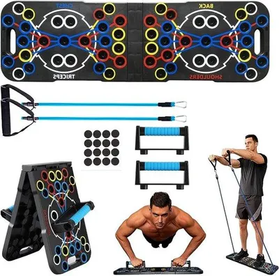 Produktbild von Tragbares Multifunktions-Push-Up-Board – 14-in-1 Push-Up-Bar für Krafttraining, Fitness und Brustmuskeltraining für Männer und Frauen