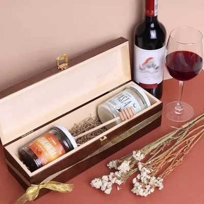Immagine prodotto di Creative Deco Scatola per Vino in Legno Marrone | Porta Bottiglie di Vino, Regalo 1 Bottiglia 0,7l | 35.1x11x9.8 cm | Vintage con Coperchio, Serratura