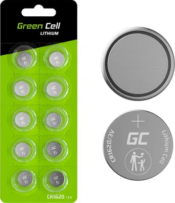 Productafbeelding van Green Cell XCR03: Huishoudbatterij, wegwerpbatterij, CR1620, lithium