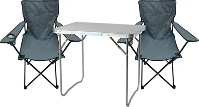 3-teiliges Campingmöbel 1x Campingtisch + 2 Anglerstühle