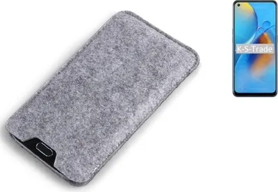 Produktbild von K-S-Trade Filz Handyhülle kompatibel mit Oppo A74 4G Schutzhülle Filztasche Filz Tasche Case Sleeve Handy Hülle Filzhülle grau