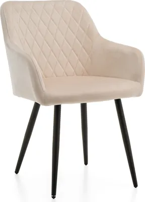 Produktbild von NEW HOME Stuhl TODI Esszimmerstuhl gepolsterter Glamour Wohnzimmerstuhl mit Steppung - beige - moderne Samt Velours Möbel