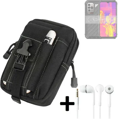 Produktbild von K-S-Trade Gürteltache + Kopfhörer kompatibel mit Ulefone Armor 18T Gürtel Tasche Holster Schutz Hülle Handy Hülle  schwarz inkl. Extrafächer