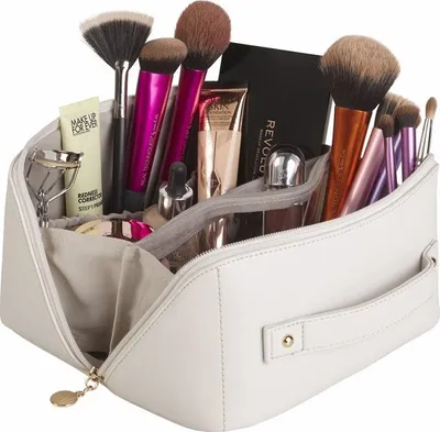 Produktbild von Zoem - Make-up-Tasche - Hellgrau - Kosmetik - Geschenk - Kulturbeutel - Damen - Beautycase - Aufbewahrung
