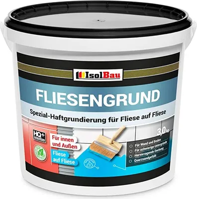 Produktbild von Isolbau Fliesengrund - Fliese auf Fliese Grundierung für Wand- & Bodenfliesen im Innen- & Außenbereich - Blau, 3 kg