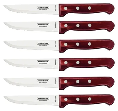 Immagine prodotto di Set di coltelli da bistecca 6 pezzi in legno rosso