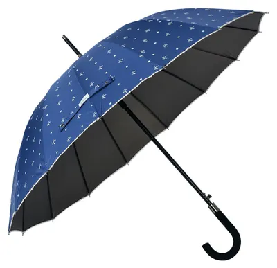 Produktbild von Clayre & Eef Erwachsenen-Regenschirm Ø 98 cm Blau Polyester