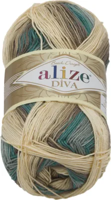 Immagine prodotto di Filato DIVA BATIK - 100g / 350 m - Bianco,Beige,Blu