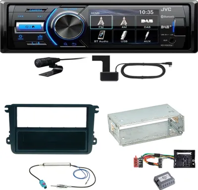 Produktbild von JVC KD-X561DBT DAB+ Bluetooth USB Einbauset für EOS Polo Caddy Amarok Scirocco