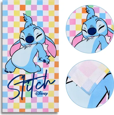 Produktbild von DISNEY Stitch Buntes Baumwollbadetuch, Kinderhandtuch 70x140 cm