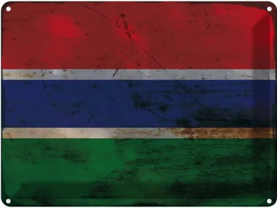 Produktbild von vianmo Blechschild 30x40 cm Gambia the Flagge Fahne Wappen
