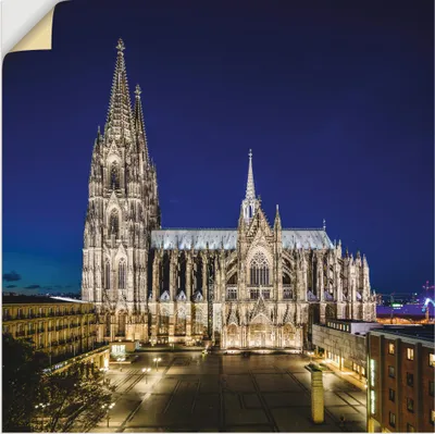 Produktbild von ARTland Wandbild, selbstklebend Kölner Dom am Abend Größe: 70x70 cm