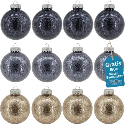 Produktbild von Weihnachtskugeln 12er Set Plastik Christbaumkugeln Christbaumschmuck Kugeln 0297