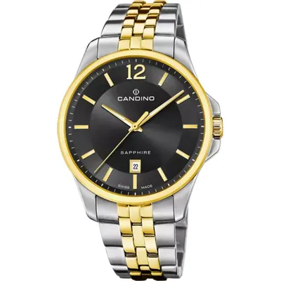 Produktbild von Candino Herren Analog Uhr Classic Casual Edelstahl Armbanduhr silber gold UC4763/4