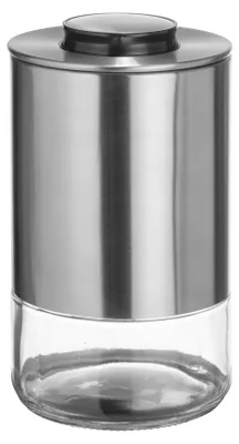 Produktbild von SCHÖNER WOHNEN-Kollektion Aufbewahrungsdose Mod. ENOLA luftdichtes Vorratsglas aus Glas für Küche mit Edelstahl-Deckel 0,68 l Ø 10 x 16 cm transparent silber schwarz