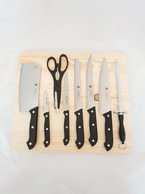 Produktbild von Set 9-tlg Messerset mit Schneidebrett Messer Küchenmesser