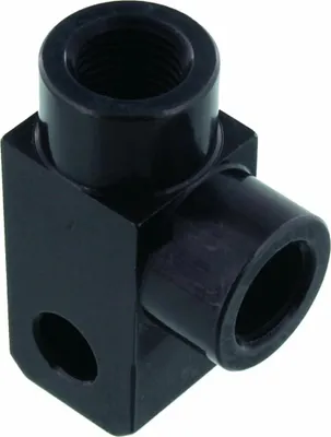 Produktbild von Bremsrohrverteiler 2-Wege 90 Grad Foros TYP832 3/8 UNF Schwarz
