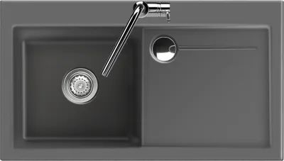 Produktbild von Flächenbündige Spüle STEMA 90 F in TITAN Becken links mit Handbetätigung