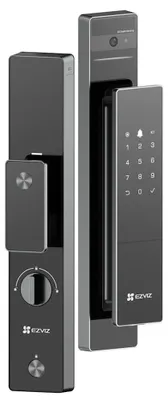 Productafbeelding van EZVIZ slim beveiligingssysteem 3-in-1 DL50FVS: deurbelcamera, deurbel, spionnetje, 4" IPS-scherm, Wi-Fi, Bluetooth, vingerafdruklezer, zwart