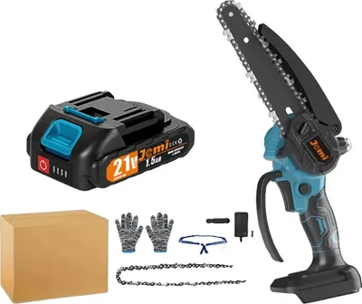 Obrázok produktu pre Ručná elektrická reťazová píla, automatické mazanie, bezpečnostné funkcie, 1 batéria 1 reťaz (krabica)