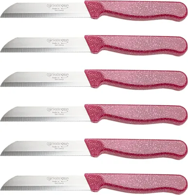 Produktbild von SOLINGEN Messer Allzweckmesser Pink Flitter Obstmesser Sehr scharf Schälmesser, Stückzahl:20 Stück