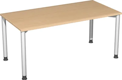 Produktbild von Geramöbel Schreibtisch höhenverstellbar, 1600x800x680-800, Buche/Silber, S-555103-BS