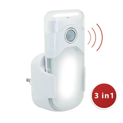 Zdjęcie produktu dla Lampka nocna LED z automatycznym oświetleniem awaryjnym, zapobiegająca zaciemnieniu, praktyczna funkcja latarki, z czujnikiem ruchu i czujnikiem PIR, gniazdo poziome