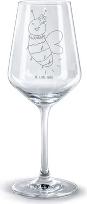 Produktbild von Mr. & Mrs. Panda Weinglas Biene Blume - Transparent - Geschenk, Glas Rotwein, Rotweinkelch, Rotweinglas mit Gravur, für, Kelch