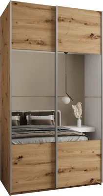 Produktbild von MEBLE KRYSPOL LUX 4 Schrank - 245,5x140x64cm - Artisan, Artisan, Silber