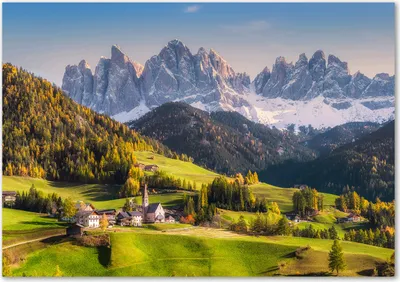 Produktbild von Tulup® Leinwandbild - 100x70 cm - Wandkunst - Drucke auf Leinwand - Leinwanddruck  - Landschaften - Grün - Berge Panorama