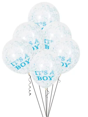Zdjęcie produktu dla Balon Ø30cm Konfetti ok.30cmØ/6szt It's a Boy Blue