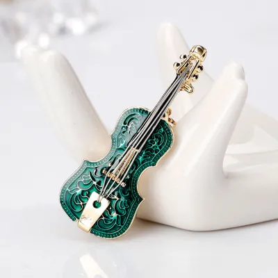 Produktbild von Uni Violine Form Emaille Instrument Brosche Pin Corsage Anzug Revers Dekoration
