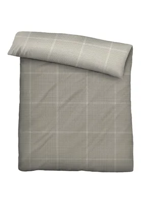 Produktbild von biberna Mako-Satin Bettwäsche 0614606 KARO color: kitt, size: 1x 135x200 cm + 1x 80x80 cm