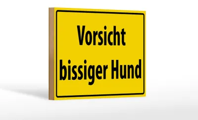 Produktbild von Holzschild Warnschild 18x12cm Vorsicht bissiger Hund