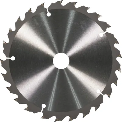 A close-up, studio shot of a circular saw blade against a white background.