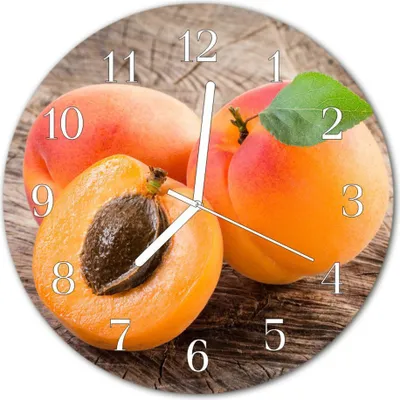 Produktbild von Glasuhr Wanduhr Küchenuhr Echt-Glas 30fi cm Aprikosen orange