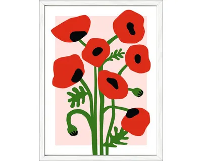 Produktbild von Gerahmtes Bild Painted Poppies 33x43 cm