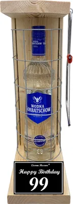 Produktbild von Wodka - 99 Happy Birthday - Eiserne Reserve Gitterkäfig Geschenk 99. Geburtstag