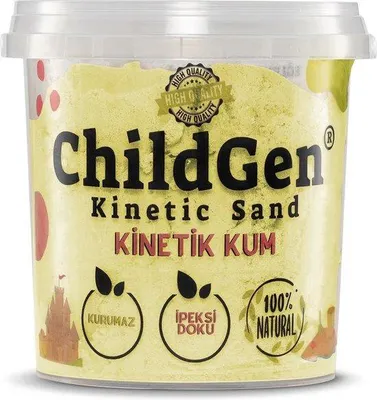 Productafbeelding van ChildGen Piasek Kinetyczny, Natuurlijk Geel, 500g, voor sensorische spelletjes