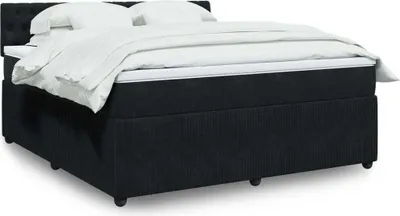 Produktbild von Maison Exclusive - Boxspringbett mit Matratze Schwarz 180x200 cm Samt