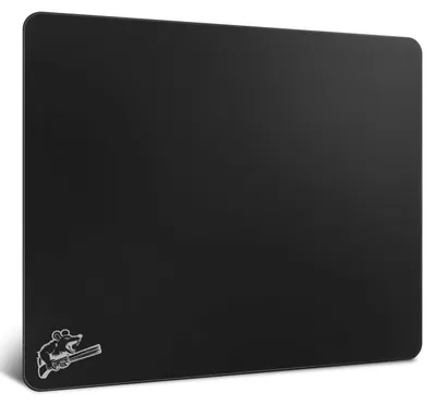 Glas-Mauspad für Gaming, 400×480 mm, Schwarz, 2,6 mm