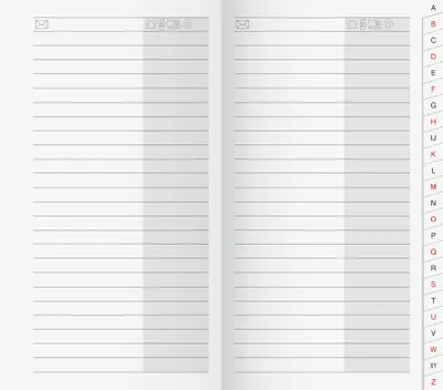 Produktbild von Anschriftenverzeichnis 8,7x15,3cm mit Registerschnitt A-Z Packung mit 10 Stück