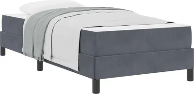 Produktbild von Boxspringbett mit Matratze Dunkelgrau 80 x 200 cm Stoff
